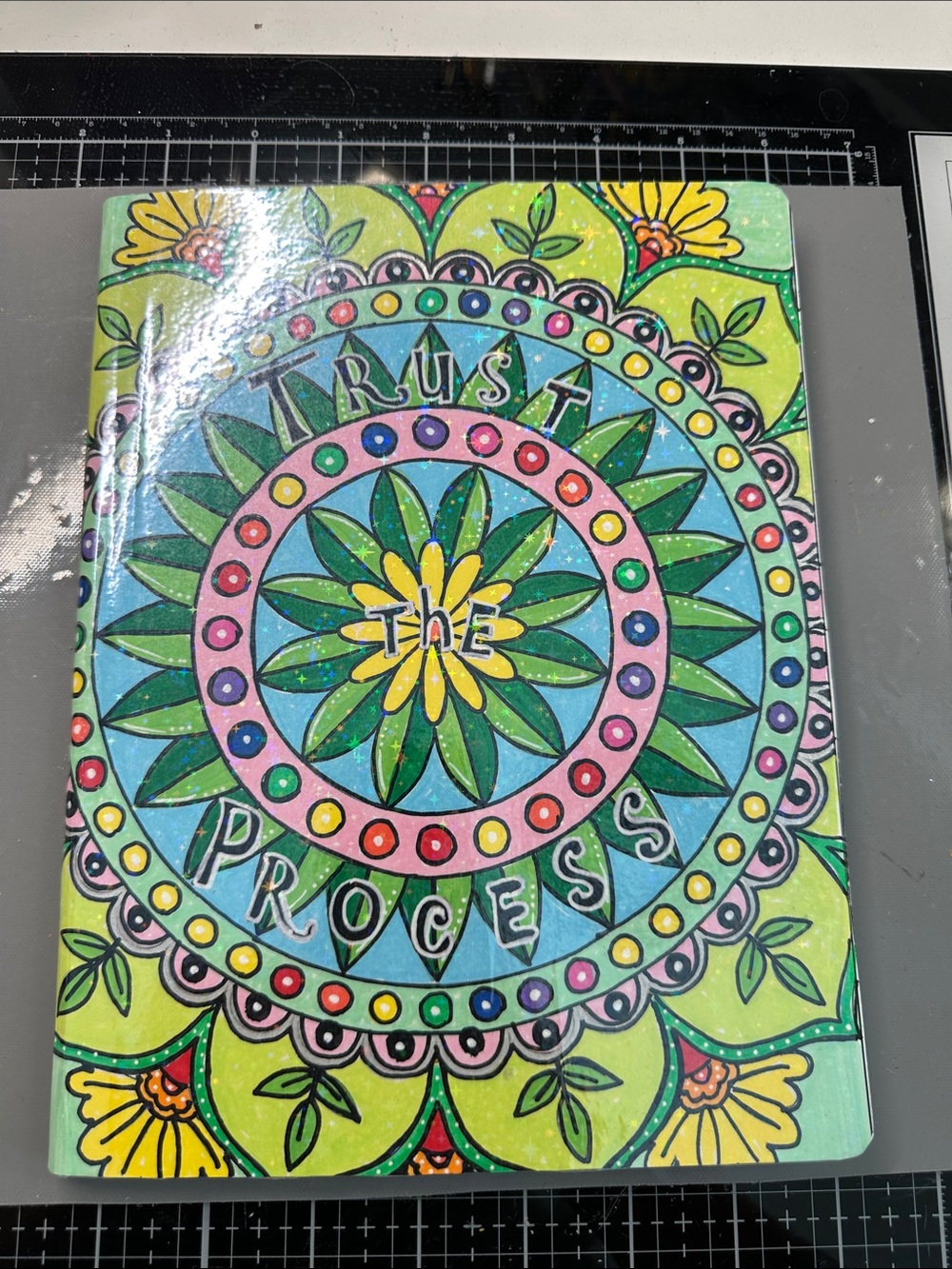 Composition notebook, decorated.